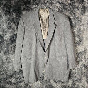 Cartier Mens Sport Coat Wool Pinstripe Gray Classic Fit Two Button